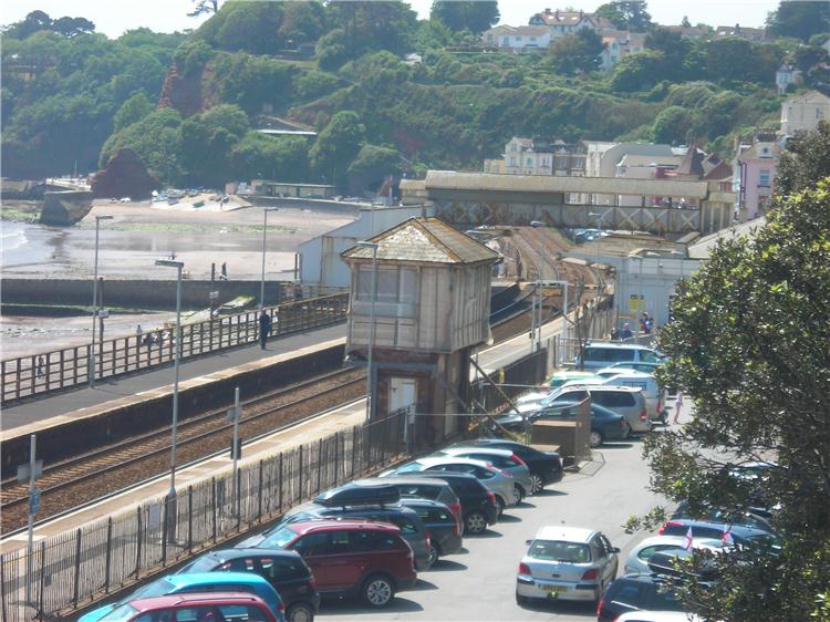 Busy Station Car Park and view of the old signal Box